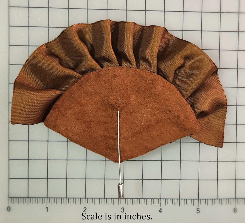 Brown Victorian-style Beaded Fan Brooch