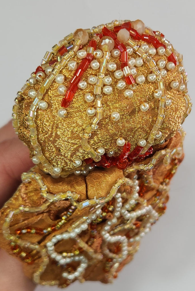 Coral Beaded Jellyfish Brooch