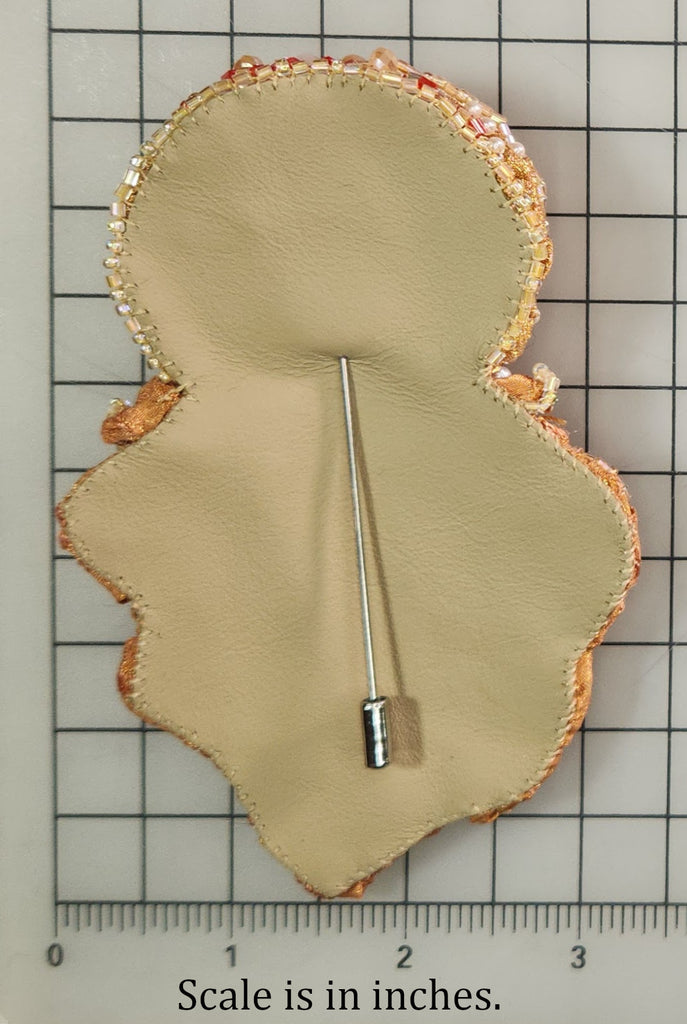 Coral Beaded Jellyfish Brooch