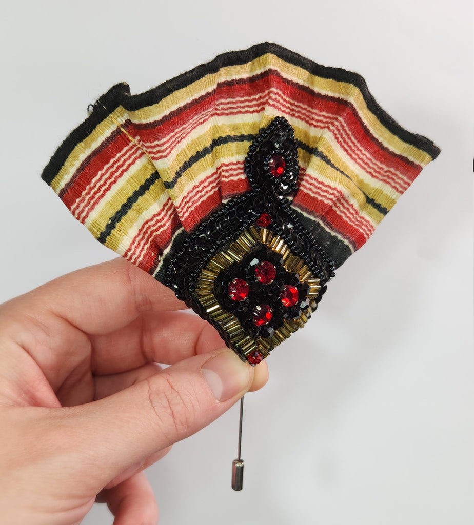 Fanned Beaded Brooch