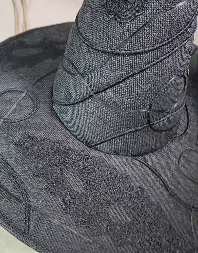 Handmade Witch Hat - Black Masquerade #104