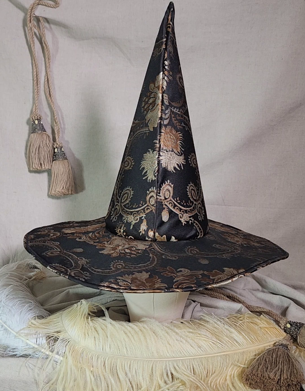Handmade Witch Hat - Jacquard Darkness #89