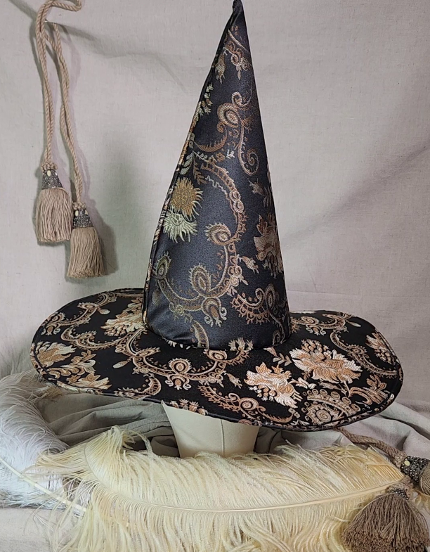 Handmade Witch Hat - Jacquard Darkness #89