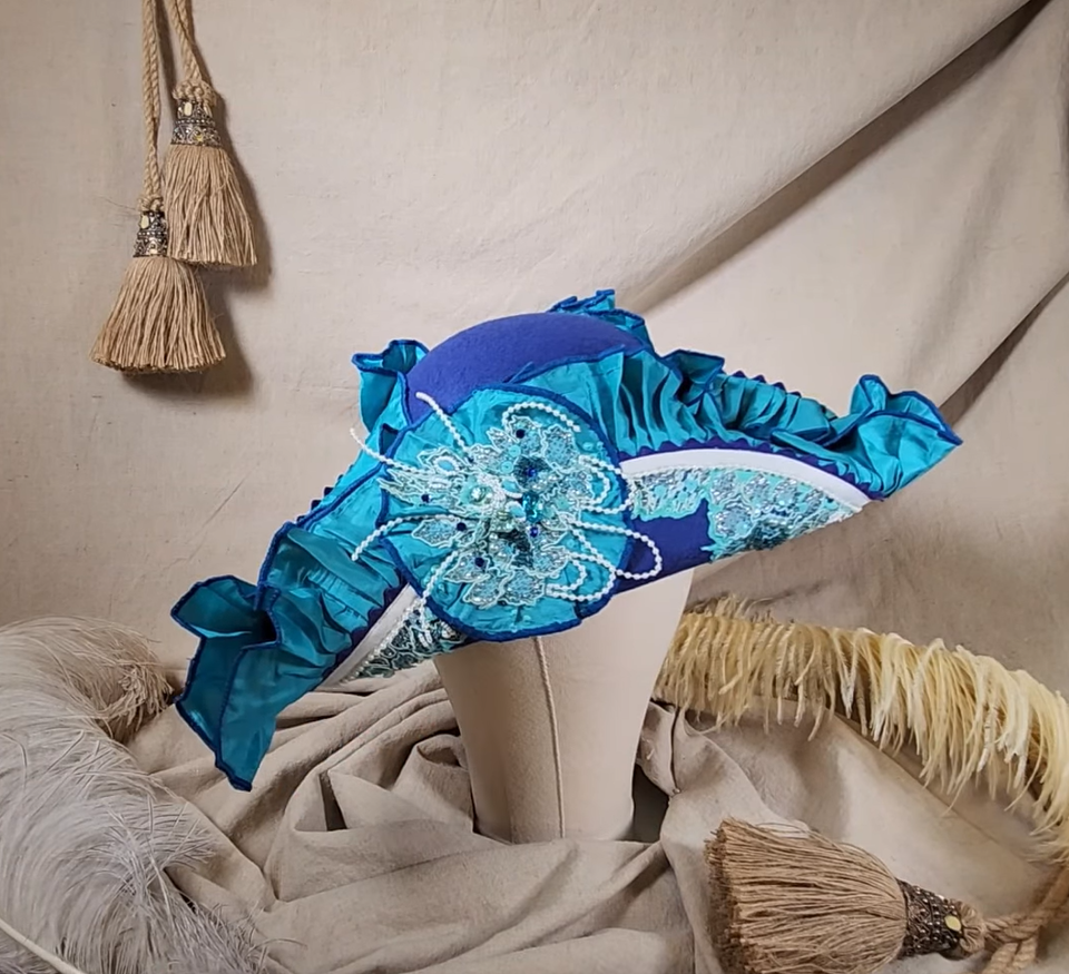 Handcrafted Pirate Hat - Royal Blue - Ladies