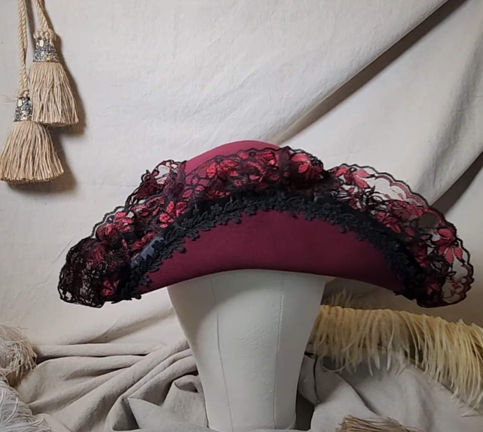 Handcrafted Pirate Hat -  Burgundy - Unisex