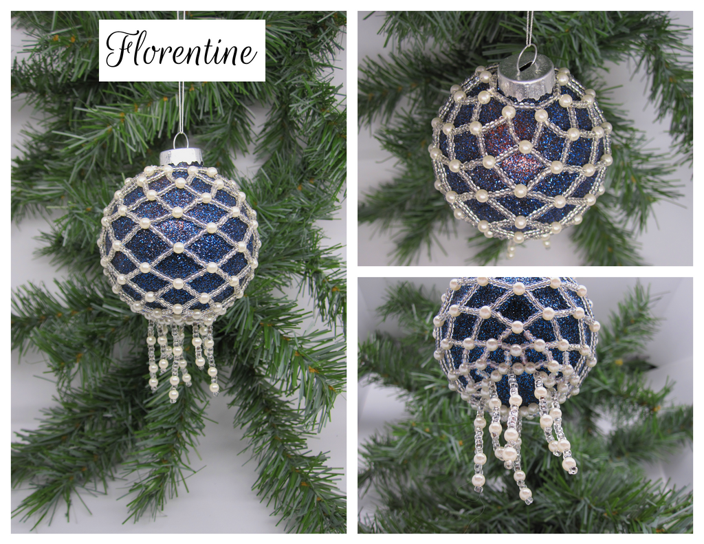 Beaded Glass Ornament - Florentine