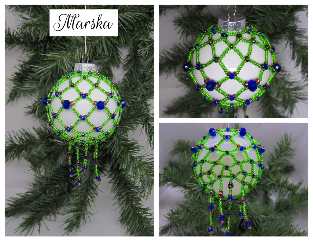 Beaded Glass Ornament - Marska I