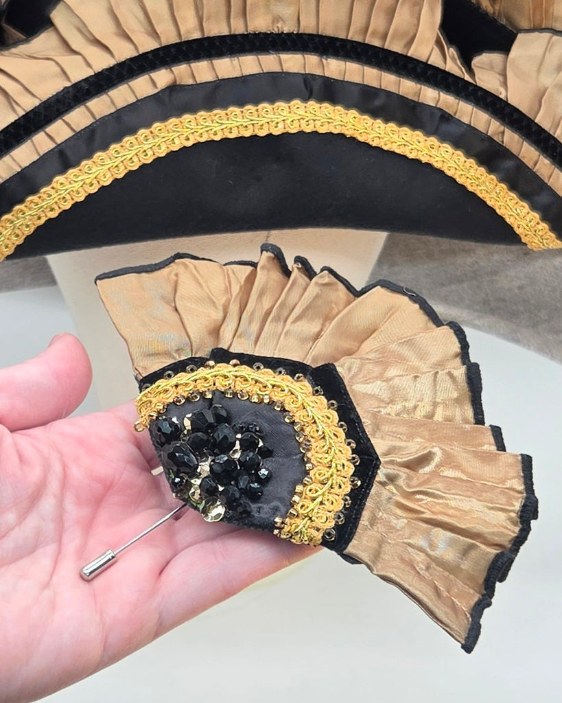 Handmade Pirate Tricorn Hat with Hat Pin - PH121