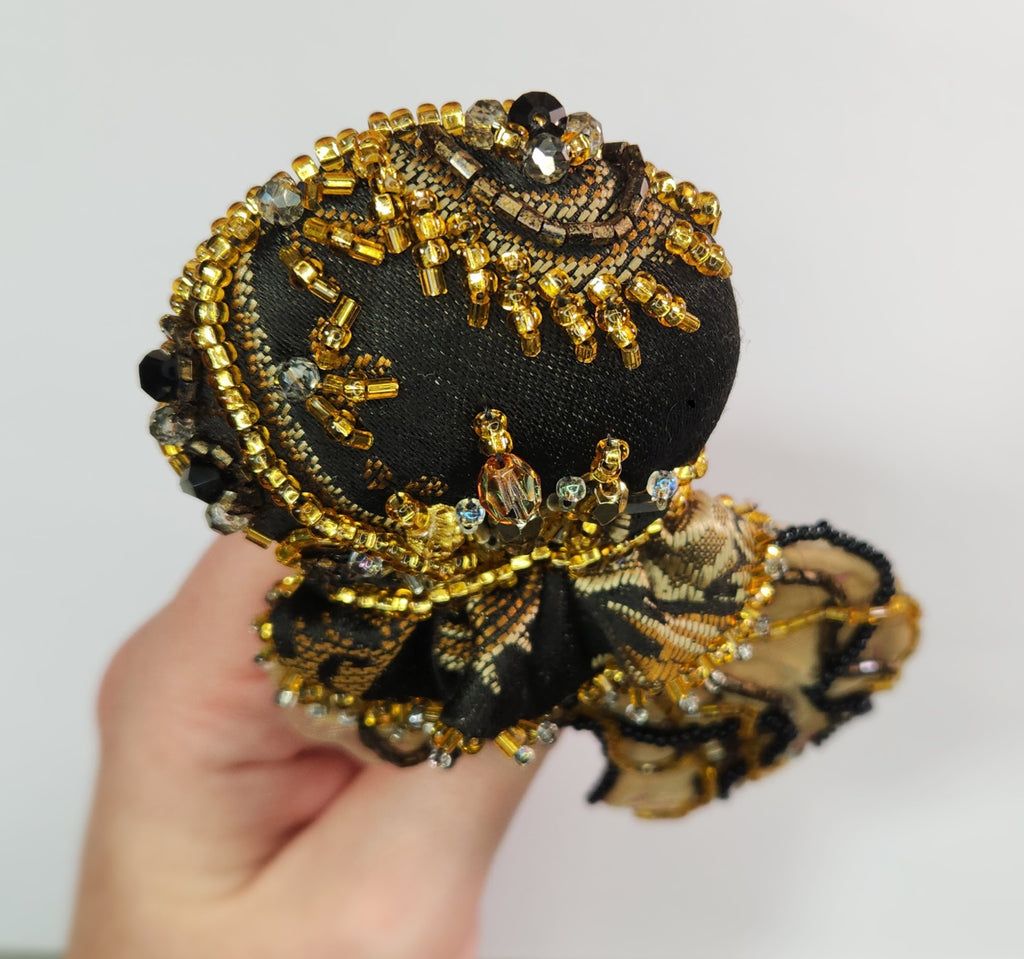 Black Beaded Jellyfish Brooch
