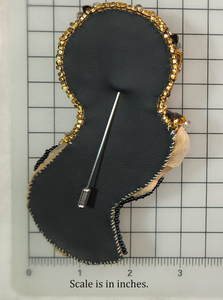 Black Beaded Jellyfish Brooch