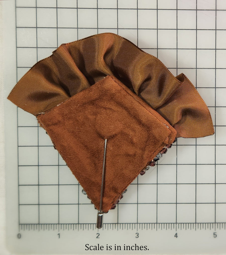 Brown Victorian-style Beaded Brooch