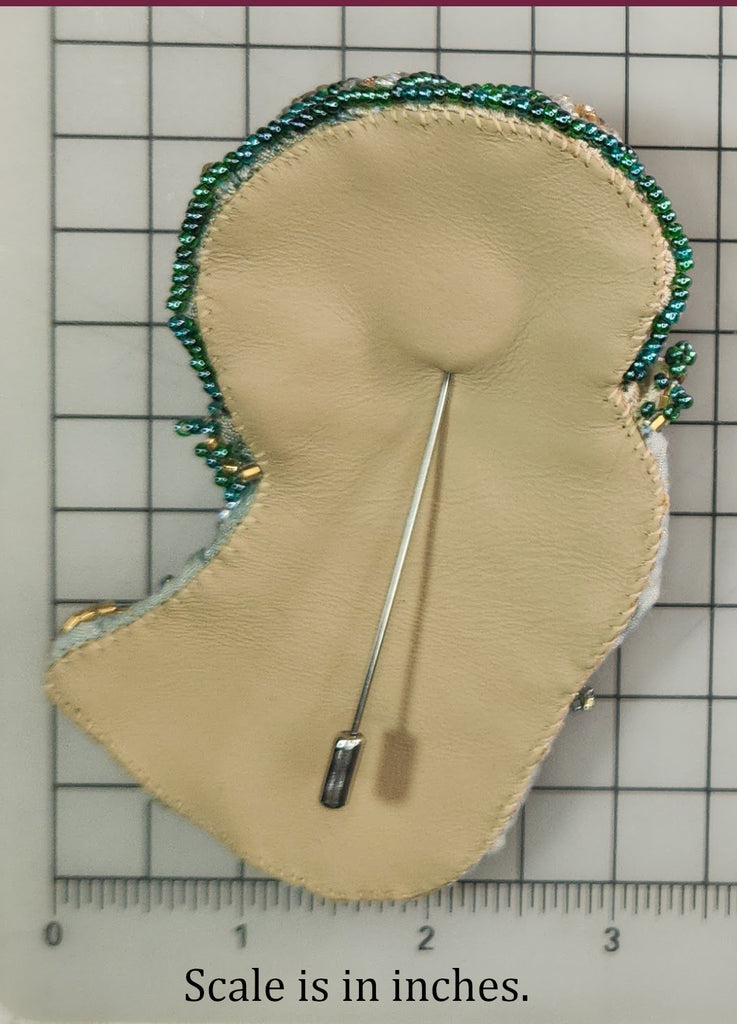 Seafoam Beaded Jellyfish Brooch