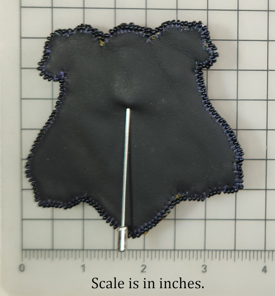 Black and Gold Beaded Brooch