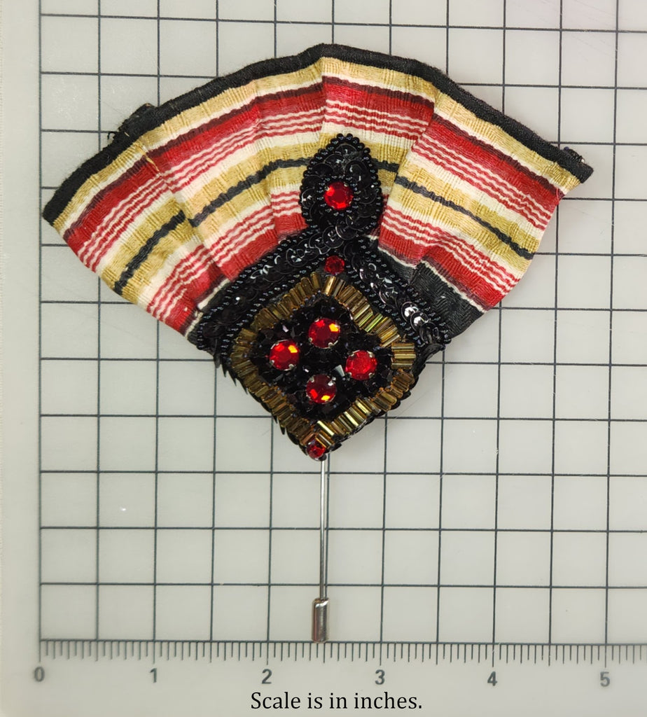 Fanned Beaded Brooch