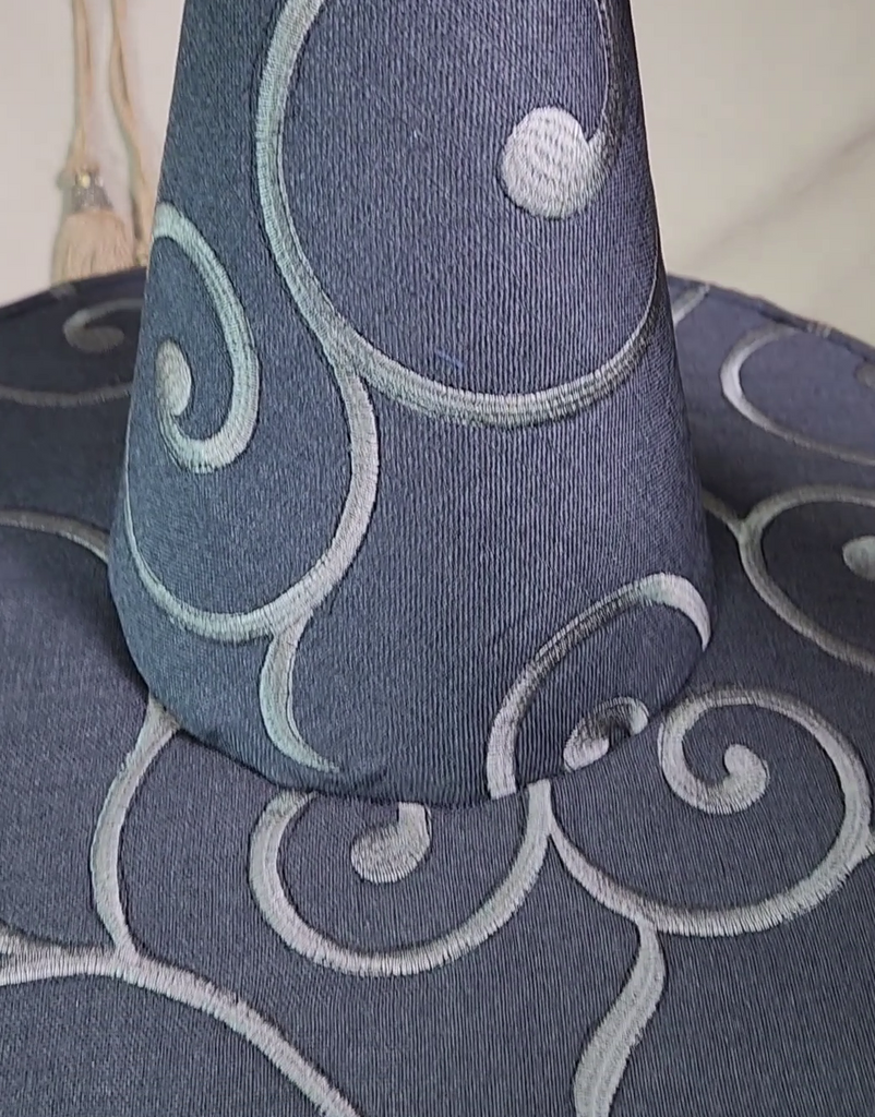 Handmade Witch Hat - Grey Swirls #105