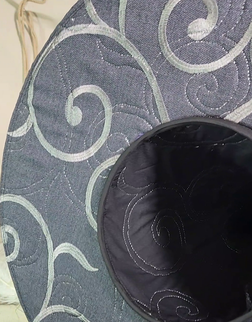 Handmade Witch Hat - Grey Swirls #105