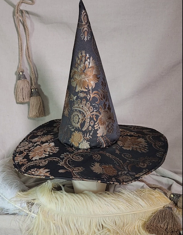 Handmade Witch Hat - Jacquard Darkness #89