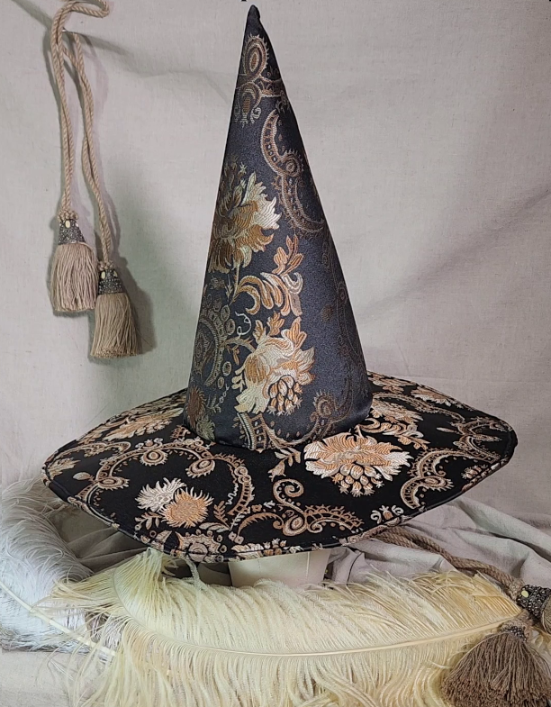Handmade Witch Hat - Jacquard Darkness #89