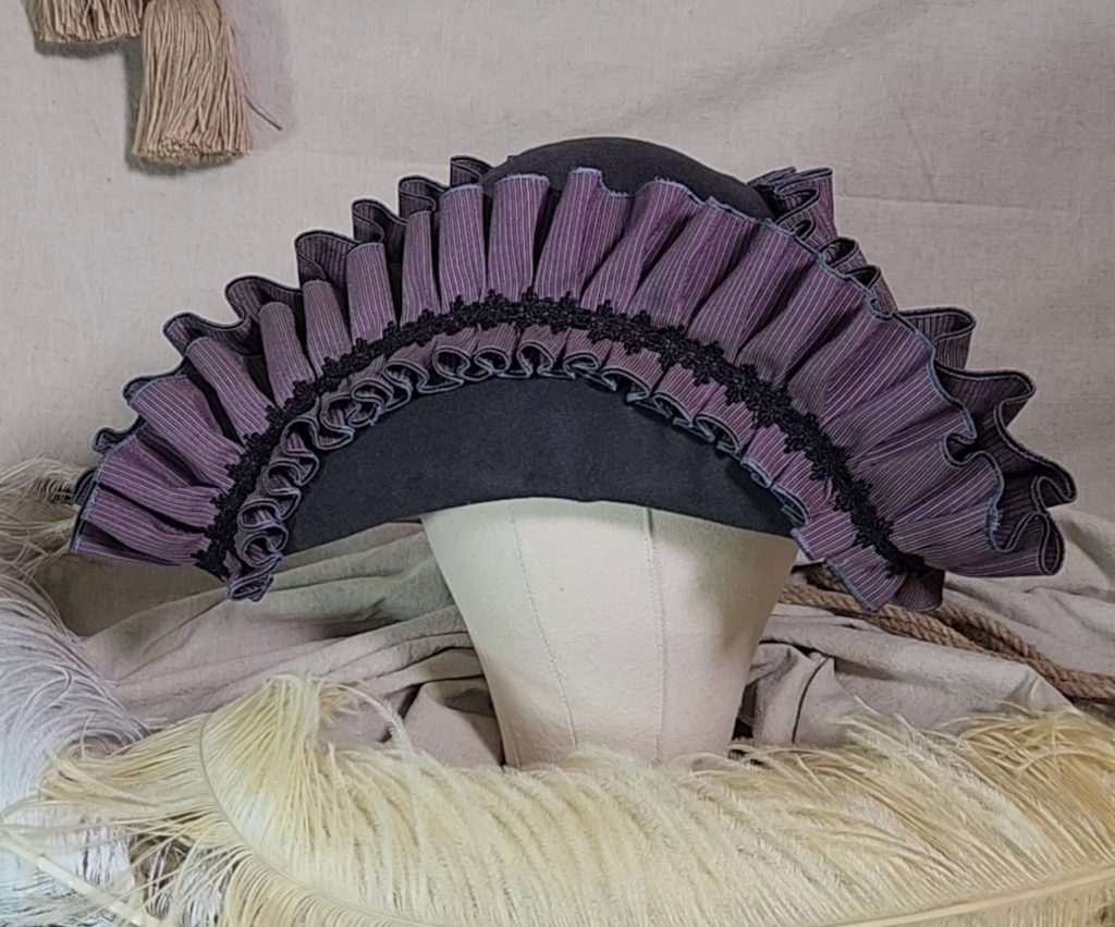 Handmade Pirate Tricorn Hat - Purple Pinstripe #98
