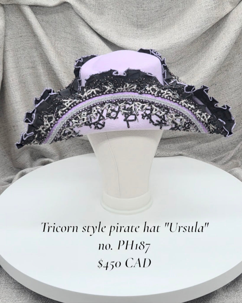 Handmade Pirate Tricorn Hat - "Ursula"